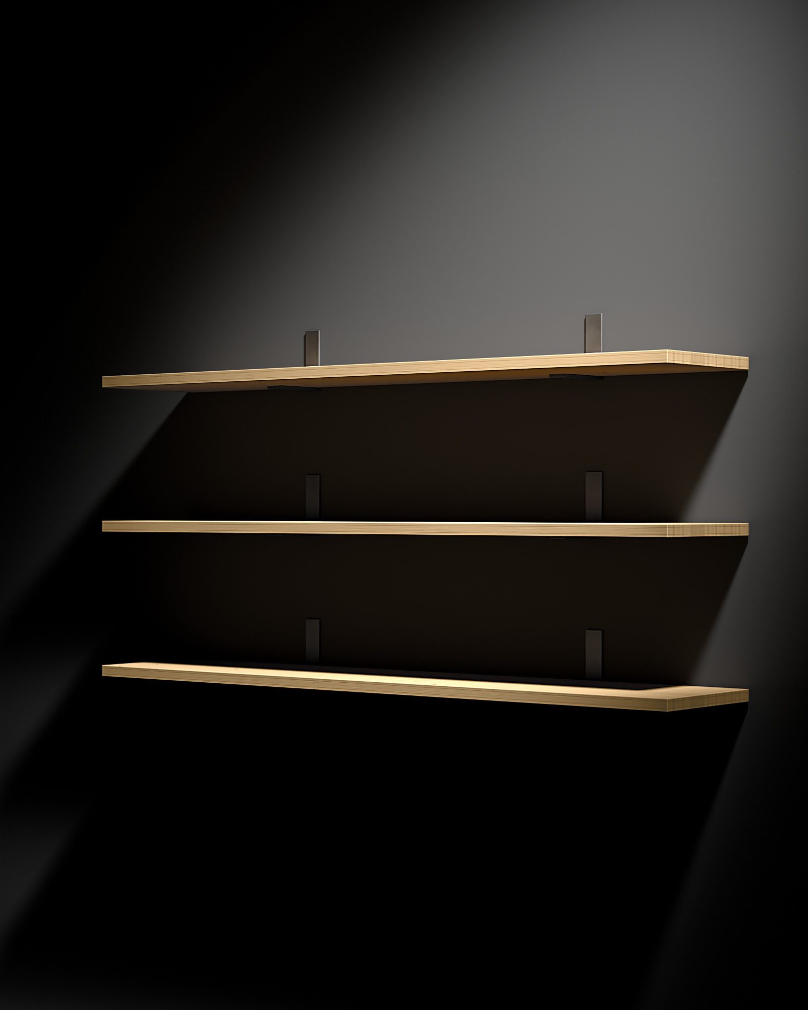 Wandregal, Rendering: im Lichtkegel