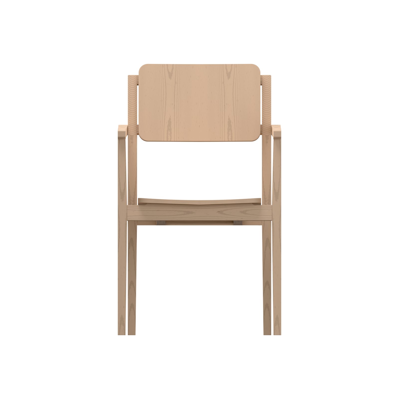 Stuhl aus Ahorn, Rendering, Vorderansicht